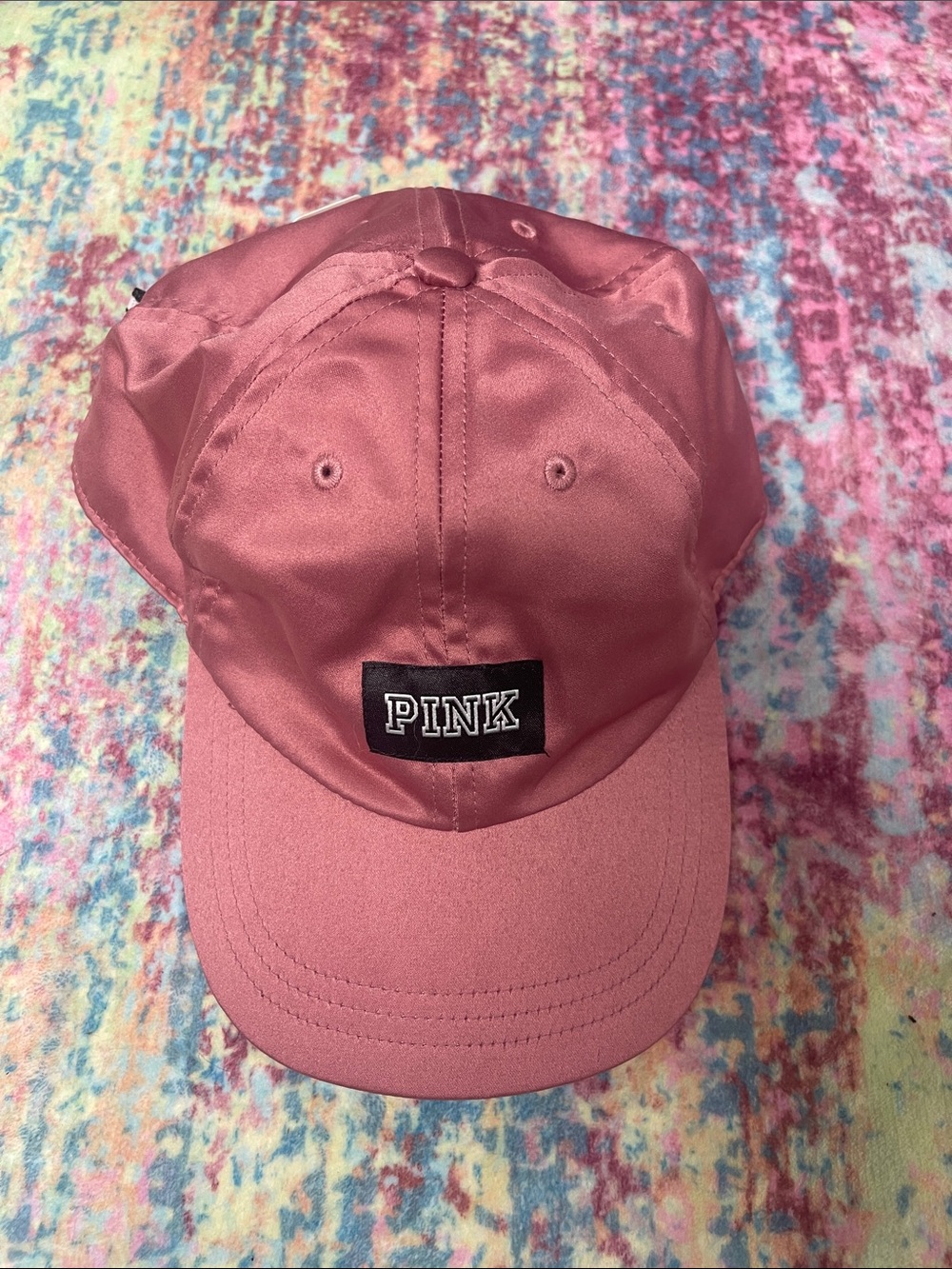 PINK Satin Baseball Cap in Dusty Rose